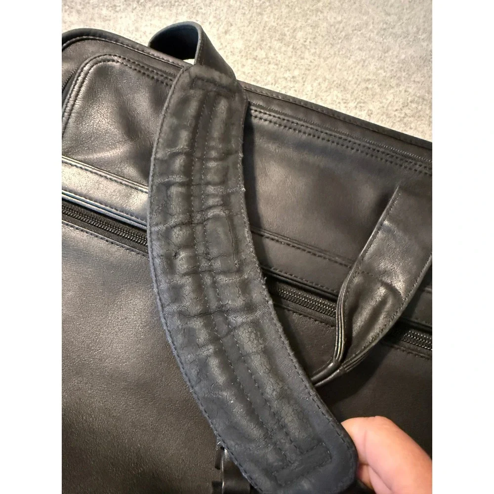 Tumi Alpha Leather Expandable Organizer Briefcase Black 96011D4 Laptop Bag Mens